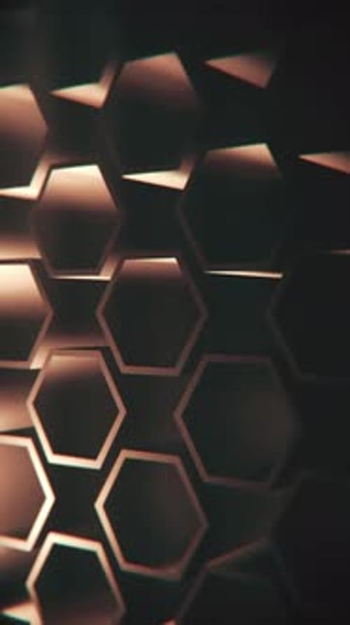 Vertical Video - Dark Hexagons Pattern Abstract Geometric Background