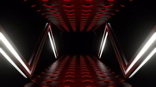 Red And White Futuristic Abstract Moving Background Vj Loop In 4K