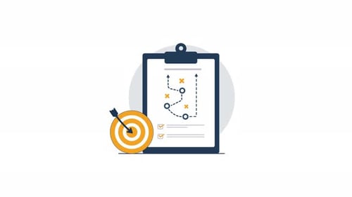 Animated Flat Design Business Strategy and Goal Planning