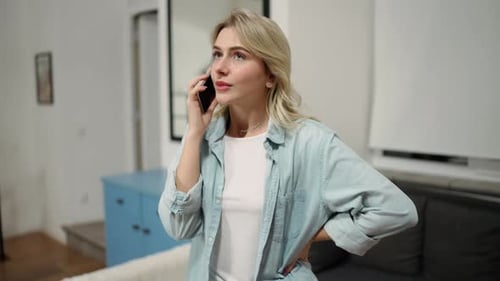 Stress Woman Using Cellphone