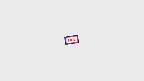 Flat Design Fail Rubber Stamp Reveal Animation