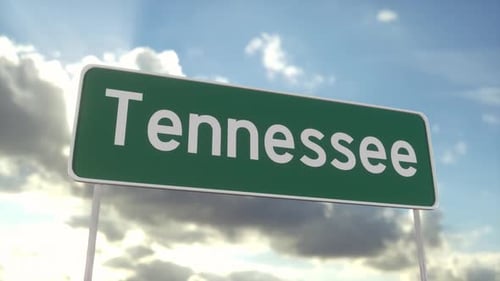 Welcome to Tennessee. Tennessee road sign on a blue sky