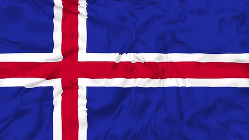 Waving National Flag of Iceland Animation