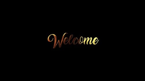Golden Script Welcome Text Reveal Animation