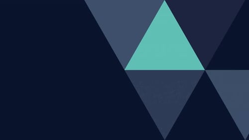 Synergy Collection: In out full screen pop out animation of transition of a green triangle into dyna