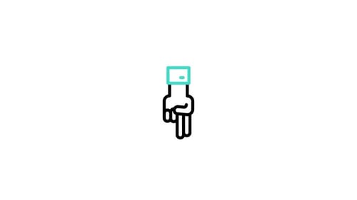 Flat Design Animated Hand Icon Pointing Down