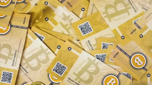 Golden Coins Made As Cryptocurrency Fall on Notes