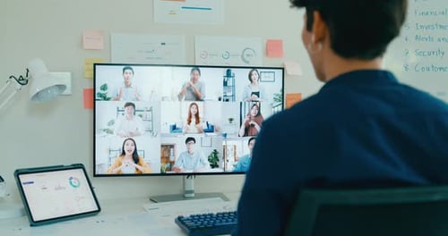 Virtual Business Meeting with Online Team