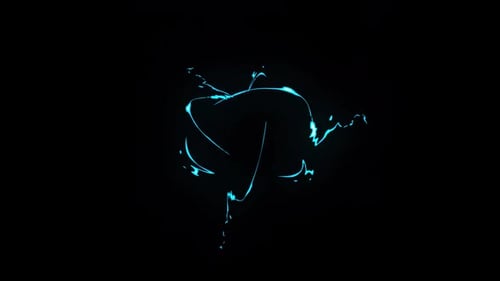 Neon Abstract Blue Sketch Lines Animation