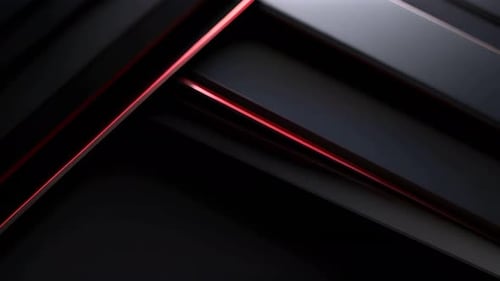 Sleek Modern Geometric Panels with Glowing Red Lines