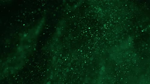 Emerald Green Abstract Background with Glittering Particle Effects