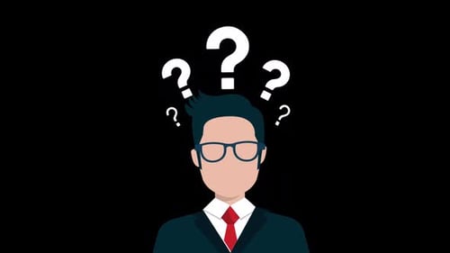 Animated Flat Design Businessman Asking Questions