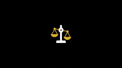 Animated Flat Design Justice Scale Icon