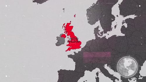 Futuristic World Map Highlight with Data Elements