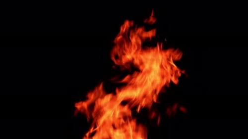 Close Up of Flames Against Black Background