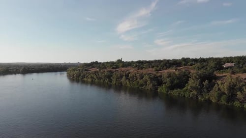 aerial view of the Khortytsia island in Zaporizhzhya