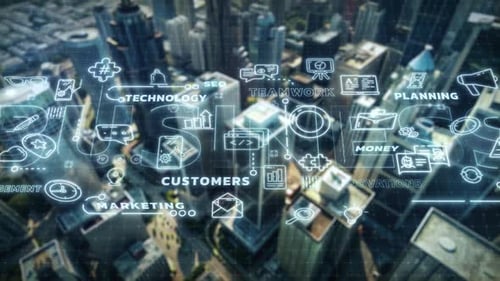 Infographics BUSINESS Against the Backdrop of the City