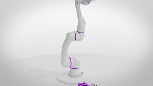 Modern Robotic Arm Assembling 3D Robotics Text Title