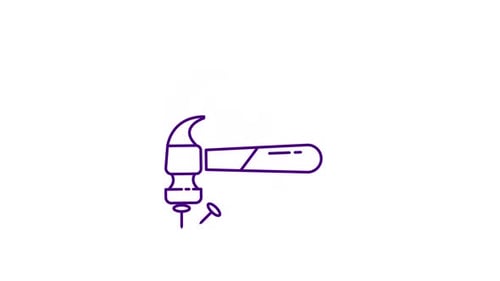 Hammer and Nails Line Icon Animation