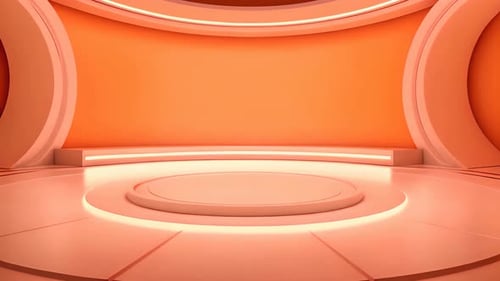 Modern Virtual Studio Background with Orange Accent