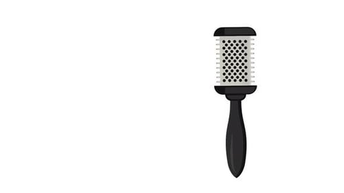 Animated Flat Design Round Hairbrush