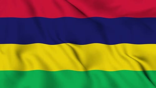Realistic Waving Mauritius National Flag Loop Animation