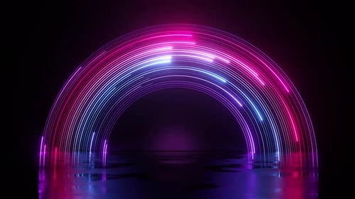 cercle néon multicolore au rez-de-chaussée.