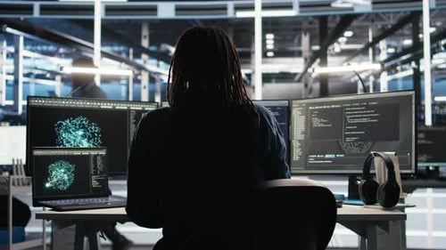 Data Center System Administrator Using Node Tree Software to Analyze Datasets