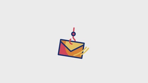 Flat Design Animated Email Phishing Hook Icon