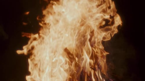 Brennendes Feuer, Flammen, Kamin, Nahaufnahme