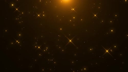 Futuristisches Glitzer-Luxuriöses goldenes funkelndes Bokeh, festliche Feuerwerk-Preisverleihung, Stage 3D