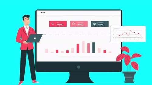 Flat Design Corporate Business Data Analysis Animation