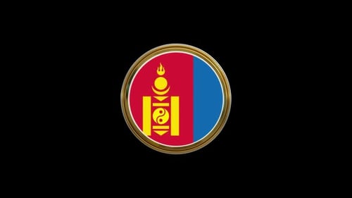 Animación circular con el icono del círculo de la bandera de Mongolia