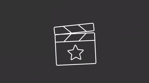 Animated filmmaking white icon