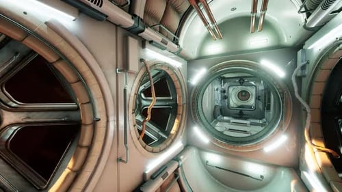 Intérieur de la station spatiale internationale futuriste