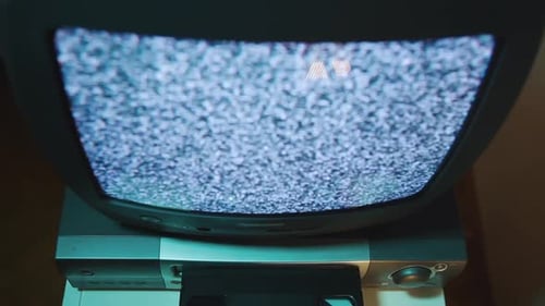 Retro Television and VCR Ejecting a Tape