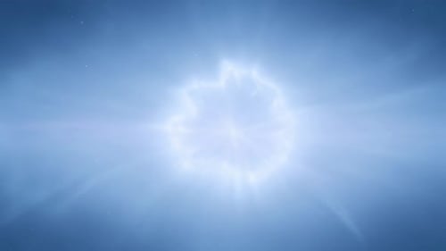 Blue Ethereal Energy Pulse with Radiant Light Rays