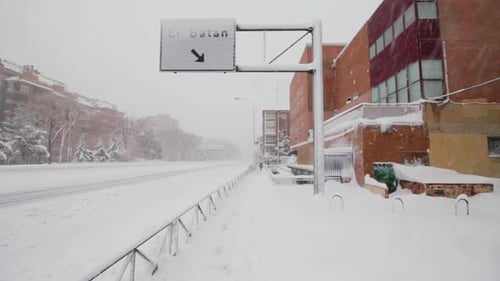 Extreme storm Filomena in Madrid, 9th January 2021