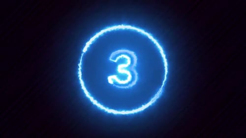 Neonlicht-Countdown 5 Sekunden