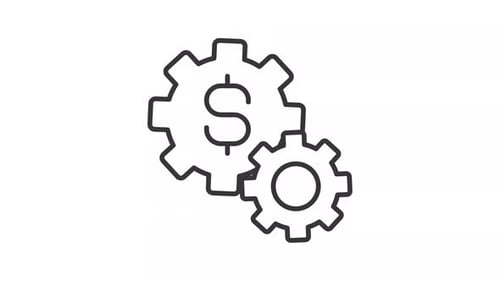 Animated Business Gears with Dollar Sign Icon
