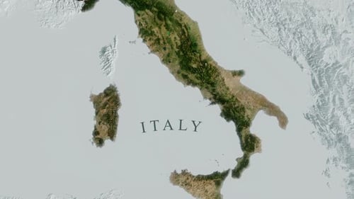 3D Animated Map of Italy with Text Reveal