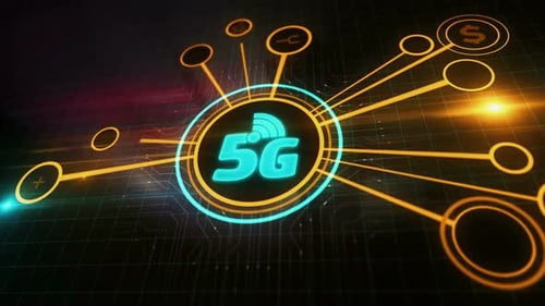 Futuristic 5G Network Connection Technology Animation