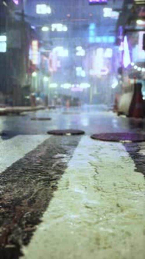 Vibrant City Street With Illuminated Lights