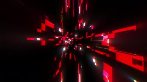 Glow Pixels Animation On Black