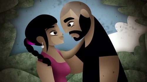 latino couple sharing a tender kiss