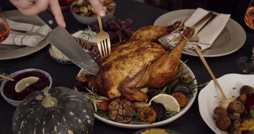 Uhd Frohe Erinnerungen an das Thanksgiving-Dinner