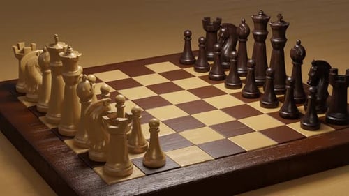 Animated 3D Chess Board with Pieces for Strategic Play