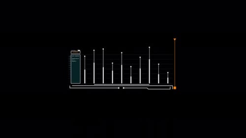 Indicadores de nivel de datos verticales de HUD futuristas con visualización de análisis digital