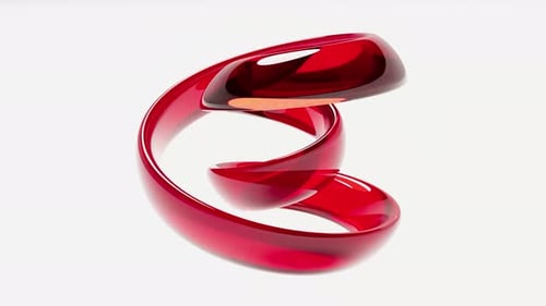 Color Glass Curve on White Back Able to Loop