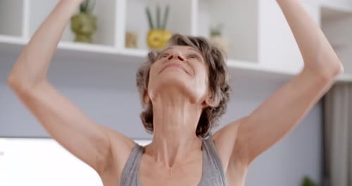 Woman Lifts Weights for Home Fitness Routine